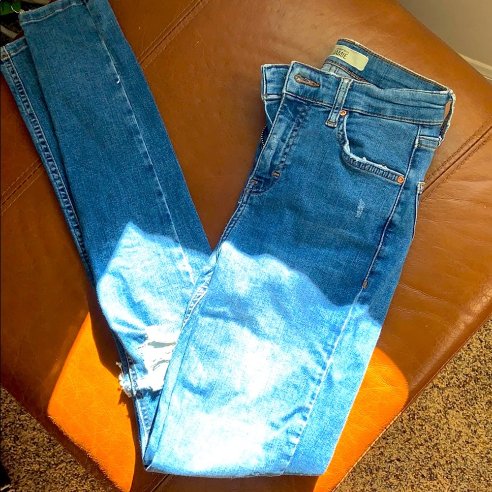 TOPSHOP JAMIE MOTO HIGH RISE SKINNY JEANS 🤎